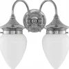 Badrumslampa - Tigerstedt nickel, opalvit droppe