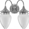 Badrumslampa - Tigerstedt nickel, slipat mattglas