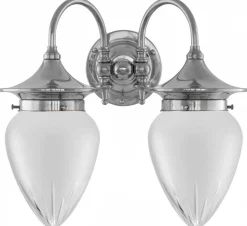 Badrumslampa - Tigerstedt nickel, slipat mattglas