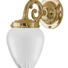 Badrumslampa - Topelius mässing, slipat mattglas