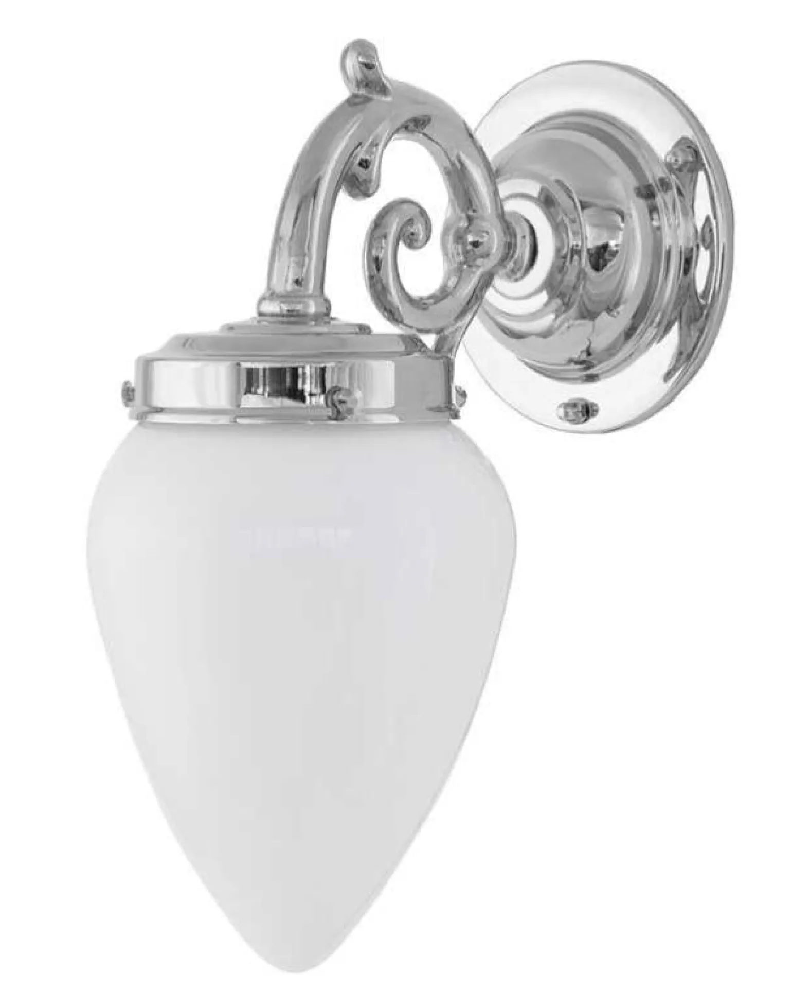 Badrumslampa - Topelius nickel, opalvit droppe