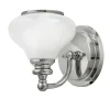 Badrumslampa - Vägglampa Frogmore krom/vit