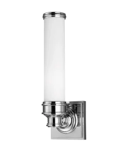 Badrumslampa - Vägglampa Longford krom/vit-frost