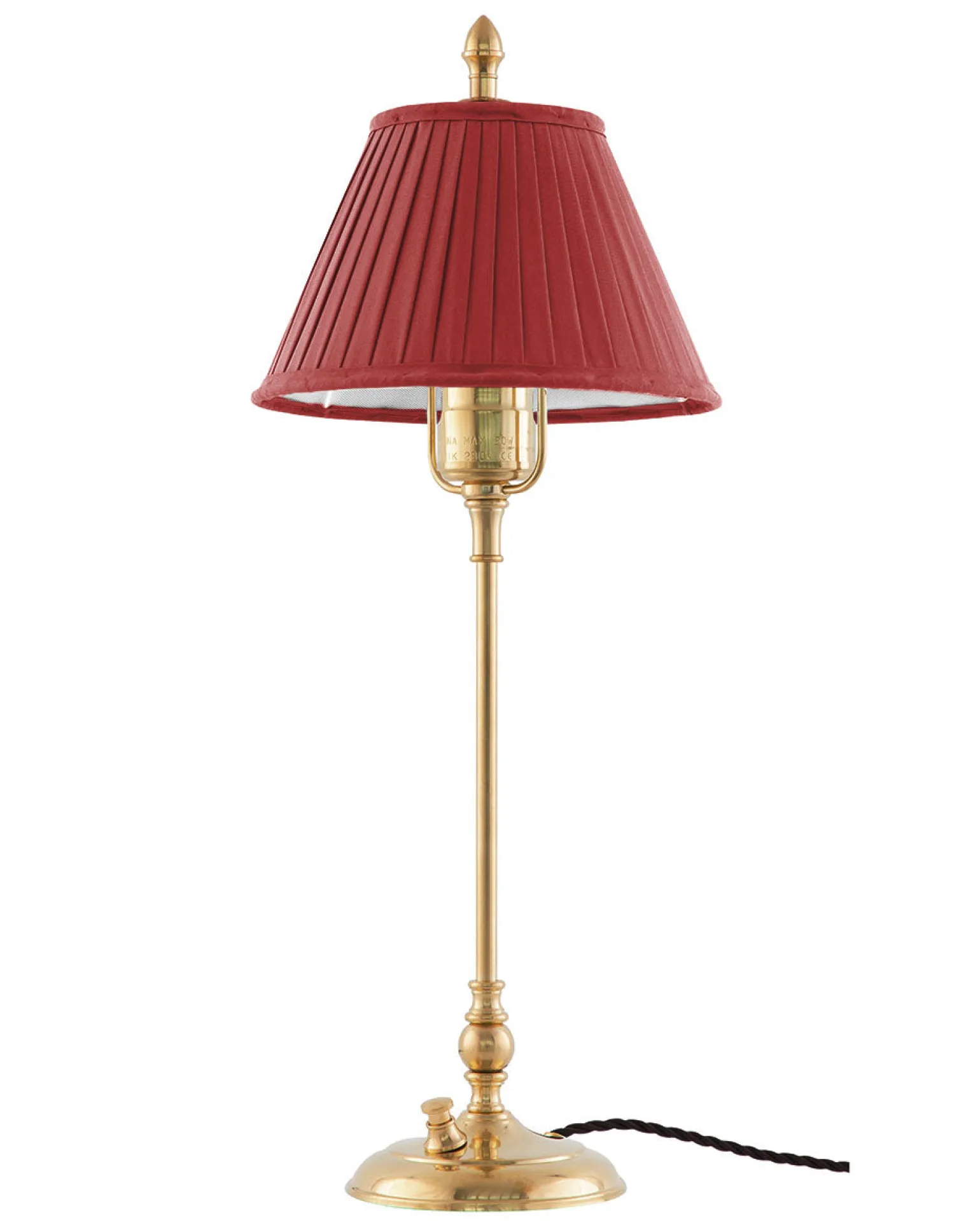 Bordslampa - Ankarcrona 50 cm mässing, röd skärm