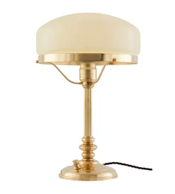 Bordslampa - Karlfeldt mässing, benvit skärm