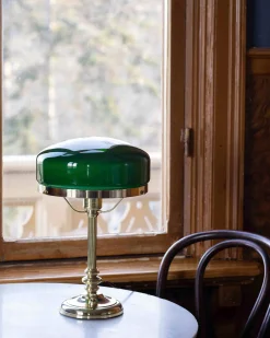 Bordslampa - Karlfeldt mässing, grön skärm