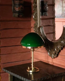Bordslampa - Karlfeldt mässing, toppig grön