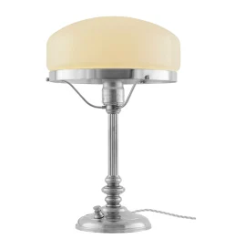 Bordslampa - Karlfeldt nickel, benvit skärm