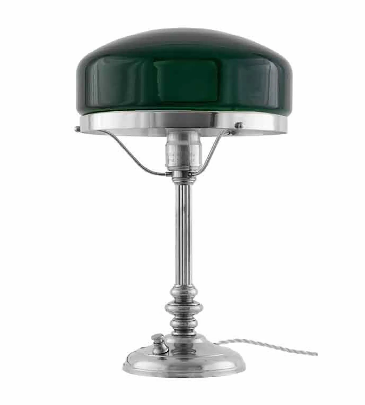 Bordslampa - Karlfeldt nickel, grön skärm