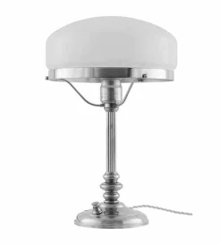 Bordslampa - Karlfeldt nickel, vit skärm