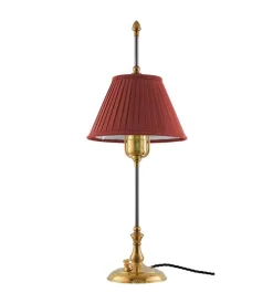 Bordslampa - Kellgren mässing, mörkröd skärm