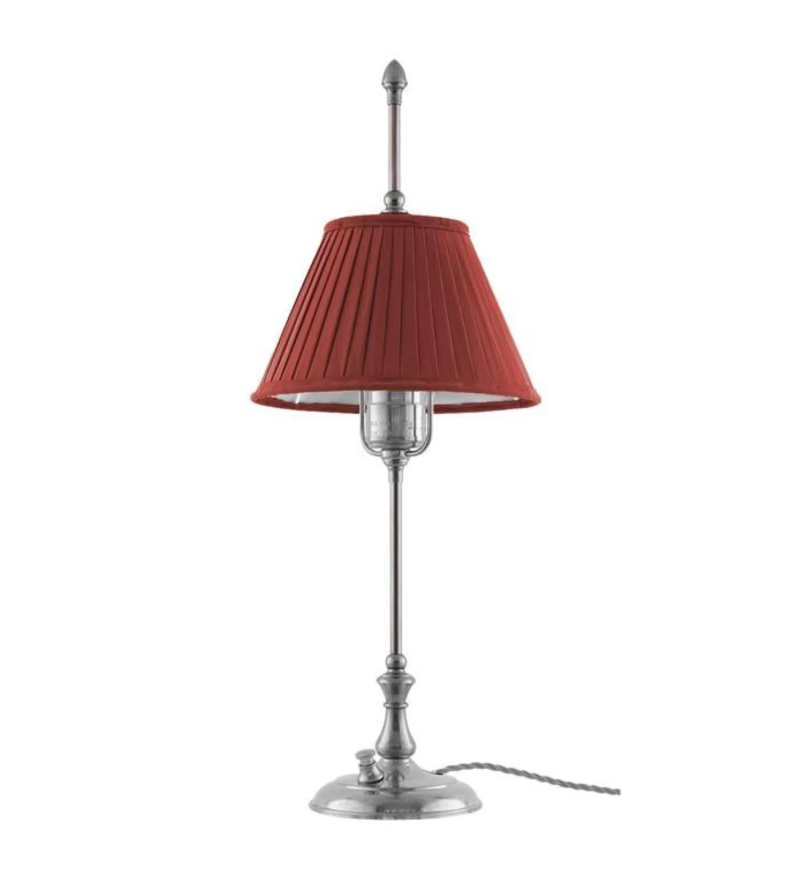 Bordslampa - Kellgren nickel, mörkröd skärm