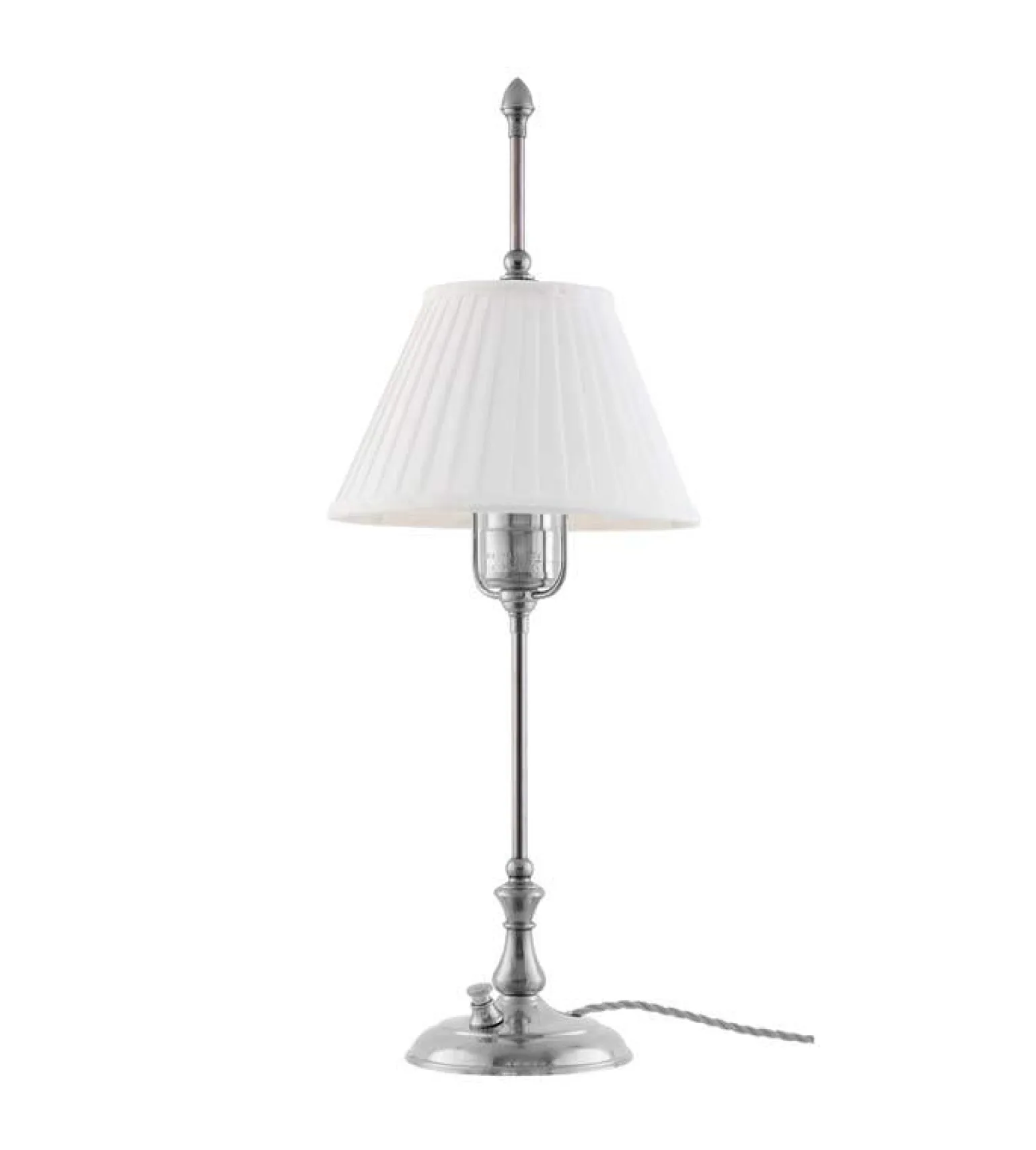 Bordslampa - Kellgren nickel, vit skärm