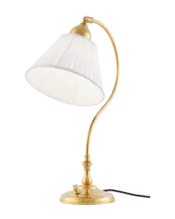 Bordslampa - Lagerlöf mässing, vit tygskärm
