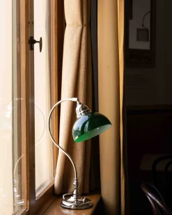 Bordslampa - Lagerlöf nickel, grön skärm