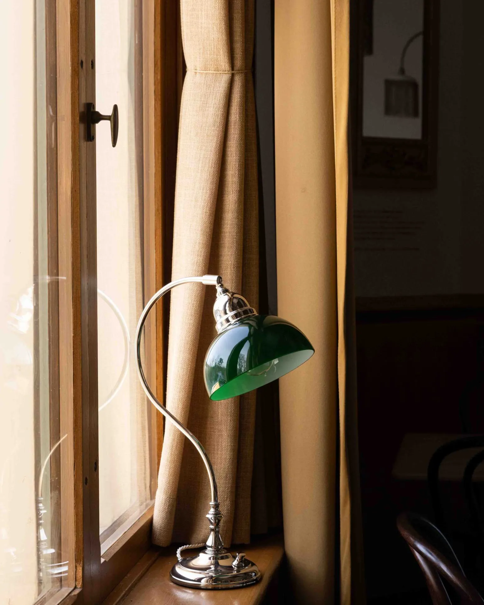 Bordslampa - Lagerlöf nickel, grön skärm