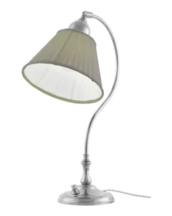 Bordslampa - Lagerlöf nickel med olivgrön tygskärm