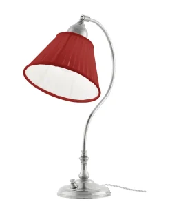 Bordslampa - Lagerlöf nickel, röd tygskärm