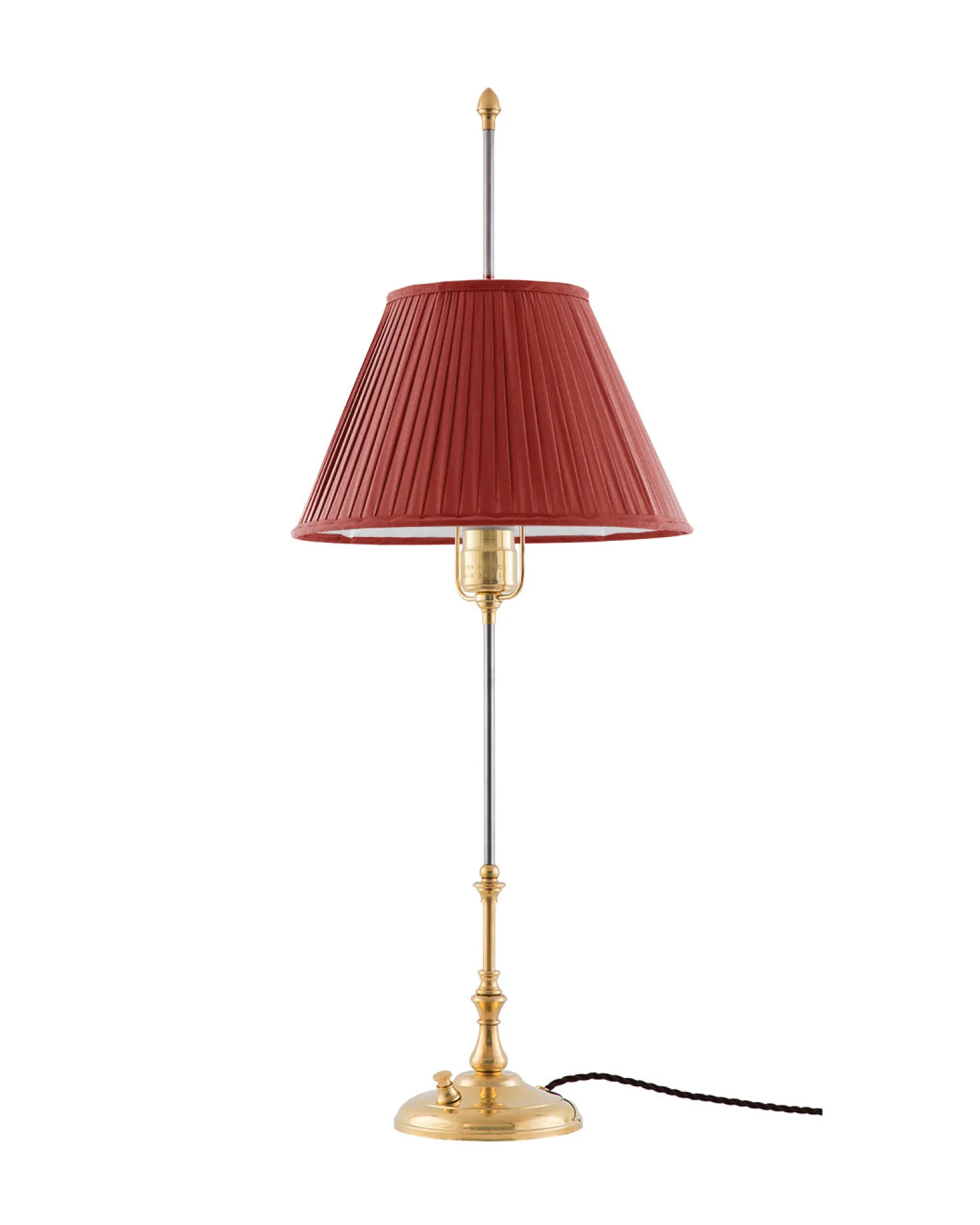 Bordslampa - Stiernstedt mässing, röd skärm