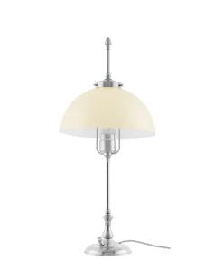 Bordslampa - Swedenborg nickel, benvit skärm