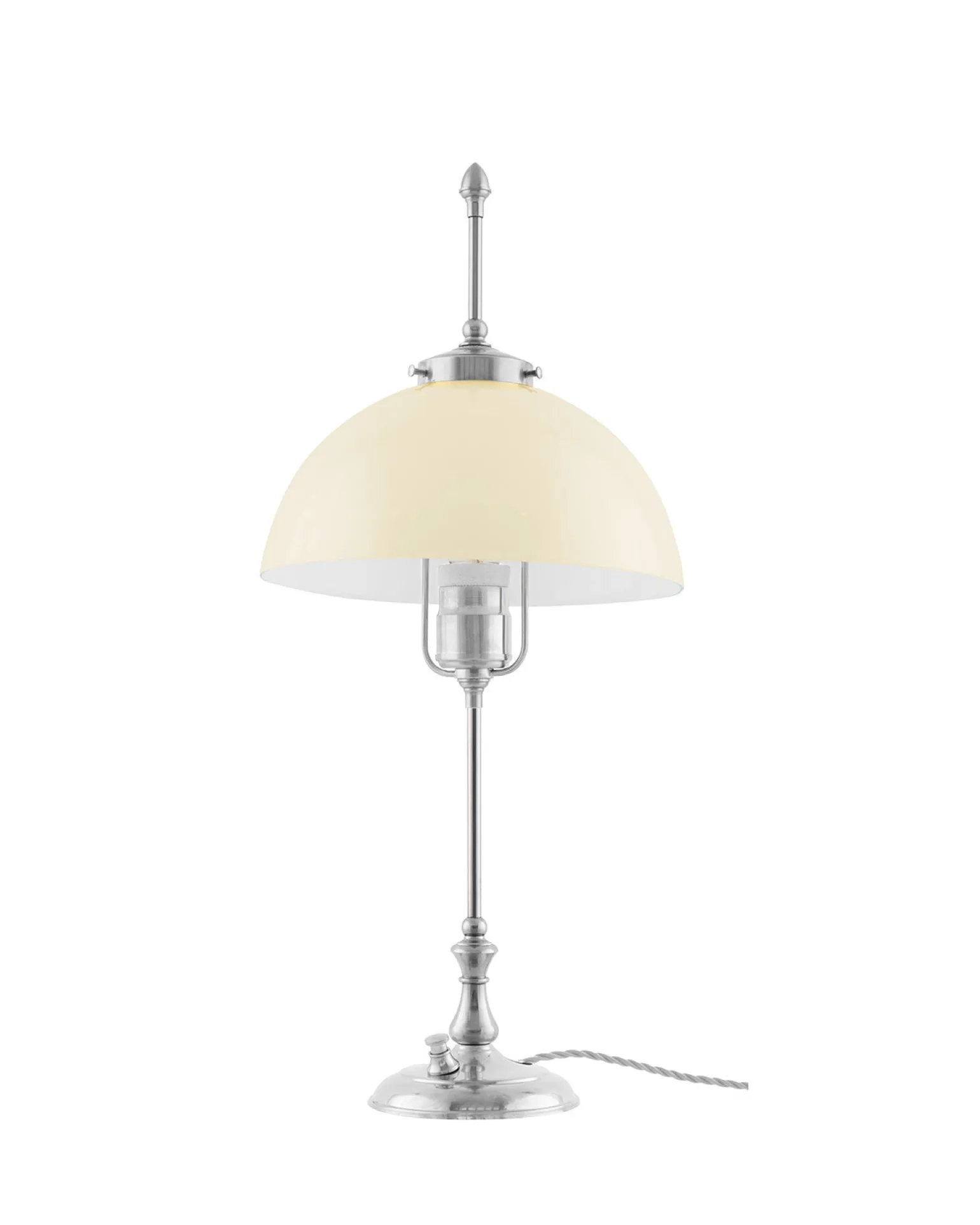 Bordslampa - Swedenborg nickel, benvit skärm