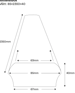 Bottenstock till räcke - 40 x 85 x 2350 mm
