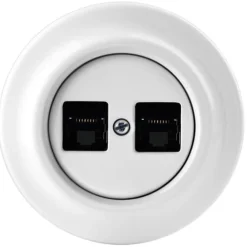 Datauttag 2xRJ45 vit porslin - ABB Decento
