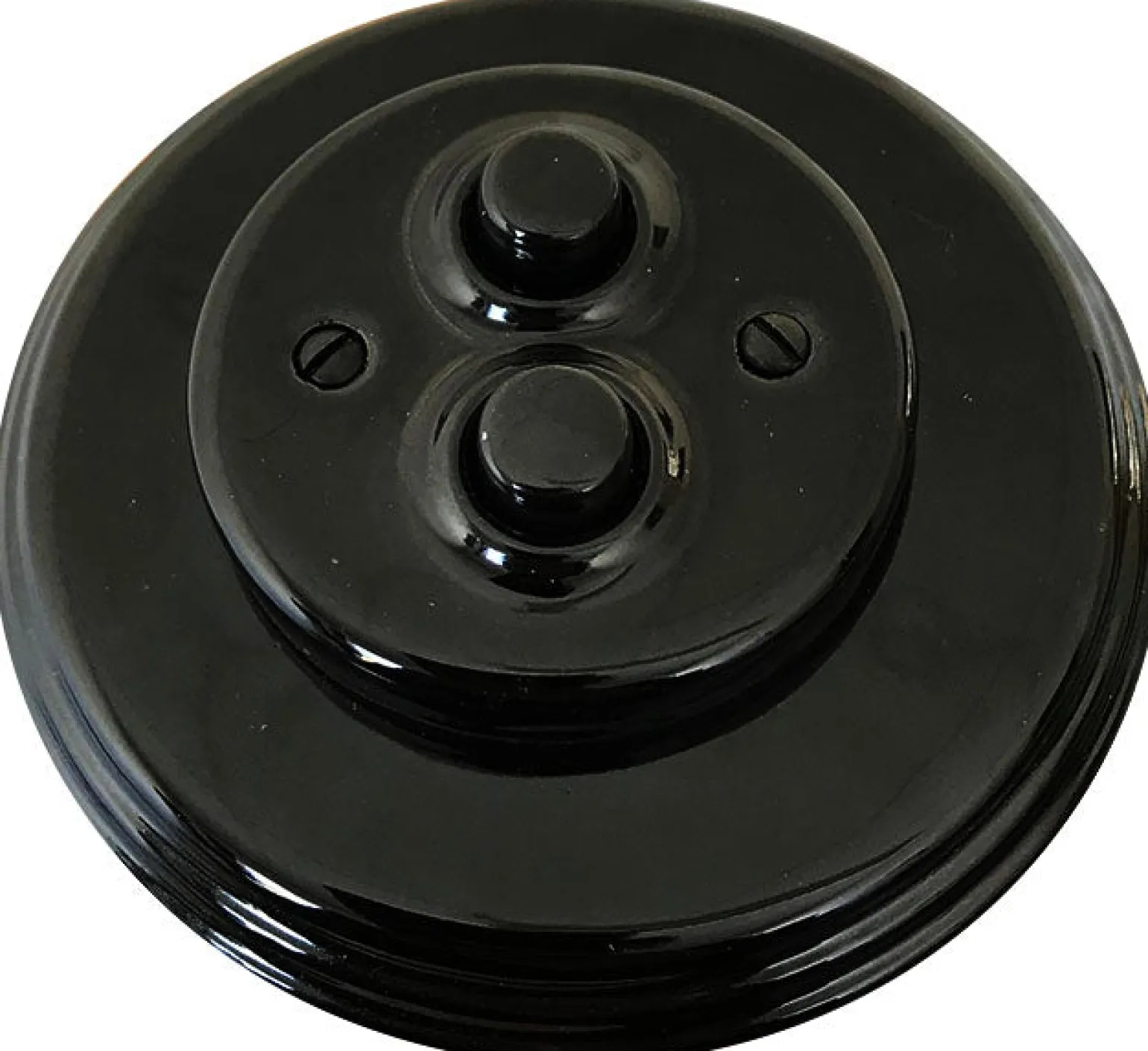 Dimmer - Dubbel tryckknapp svart porslin