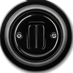 Dimmer - Dubbel tryckknapp svart porslin - ABB Decento