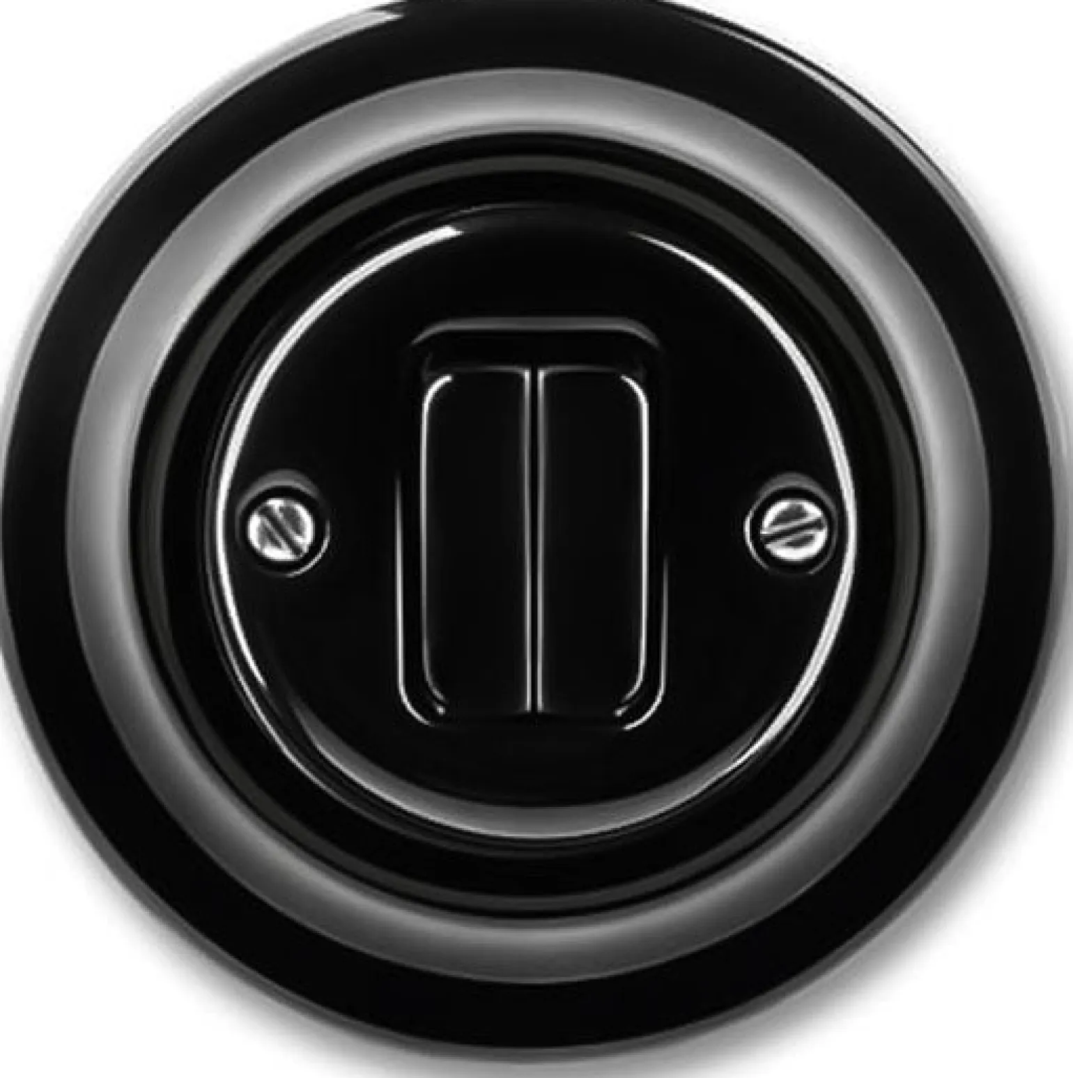 Dimmer - Dubbel tryckknapp svart porslin - ABB Decento