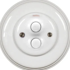 Dimmer - Dubbel tryckknapp vitt porslin