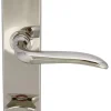 Dörrhandtag - Med WC-vred långskylt nickel