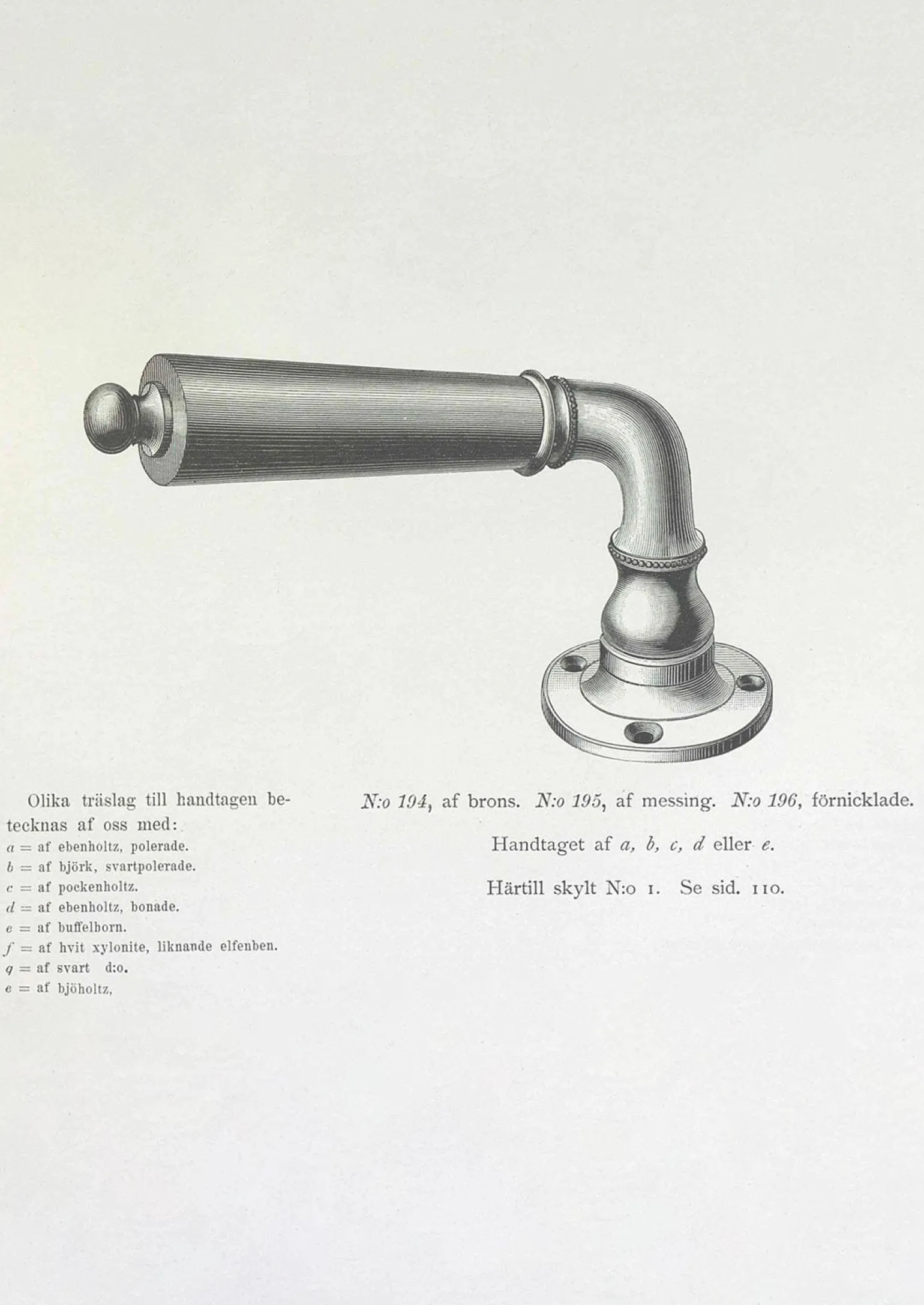 Dörrhandtag - Næsman 195 nickel