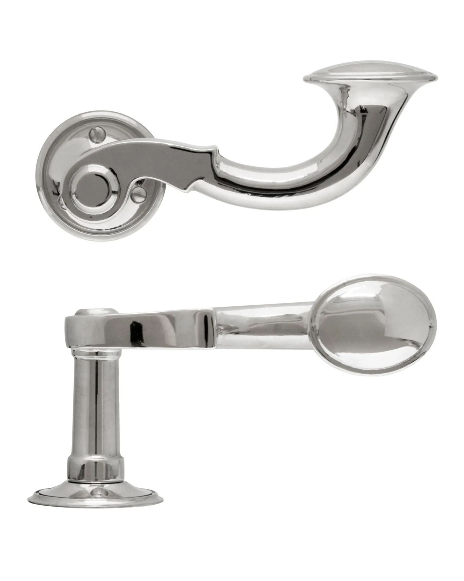 Dörrhandtag - Stort posthorn nickel