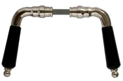 Dörrtrycke Låsbolaget nr 439 Nickel/svart trä - utan rosett