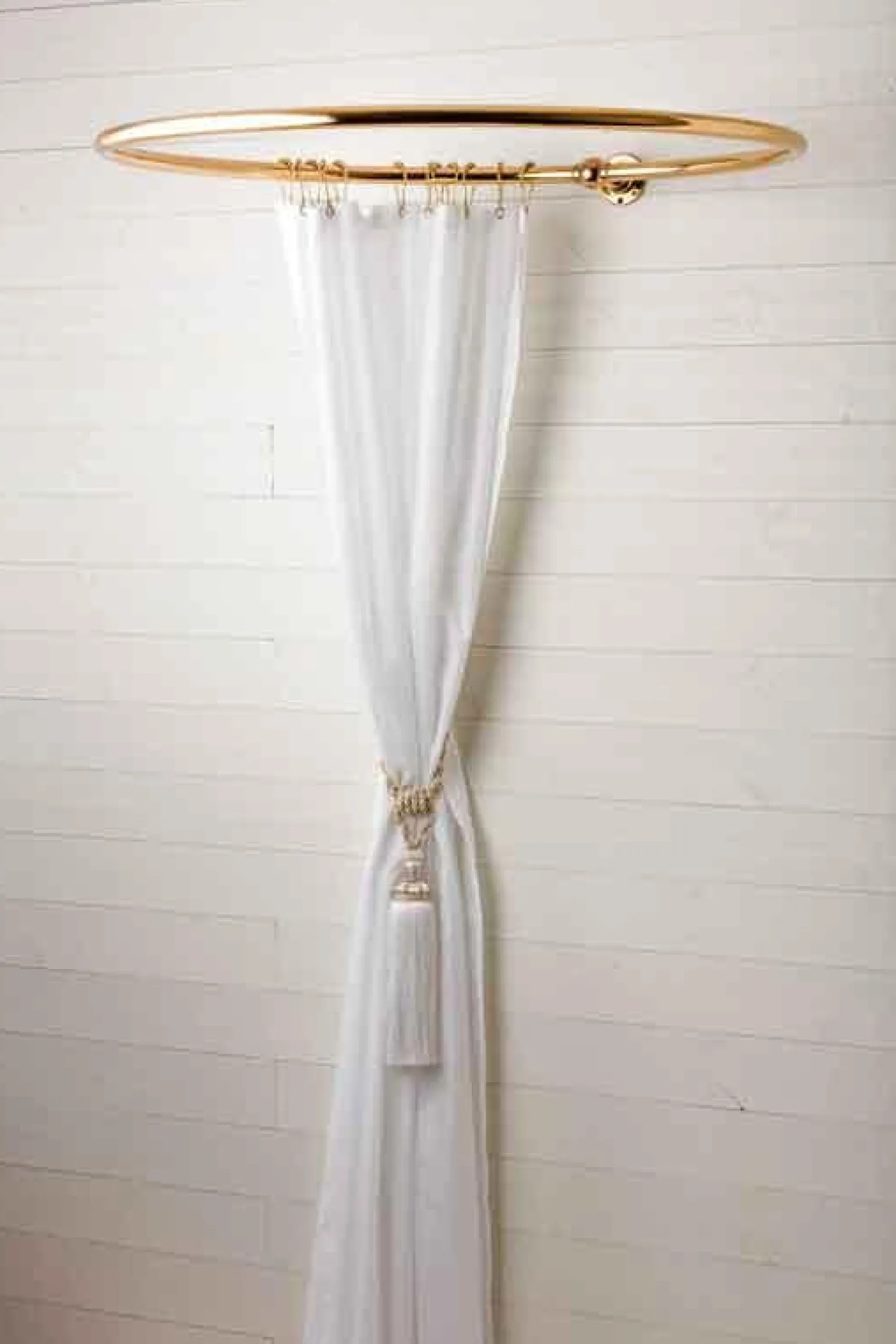 Duschdraperihållare - Rund 80 cm mässing