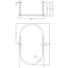 Duschdraperistång oval 109 x 64 cm - Krom