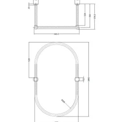 Duschdraperistång oval 109 x 64 cm - Krom