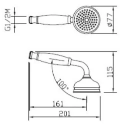 Duschhandtag - Handdusch Classic brons/vit