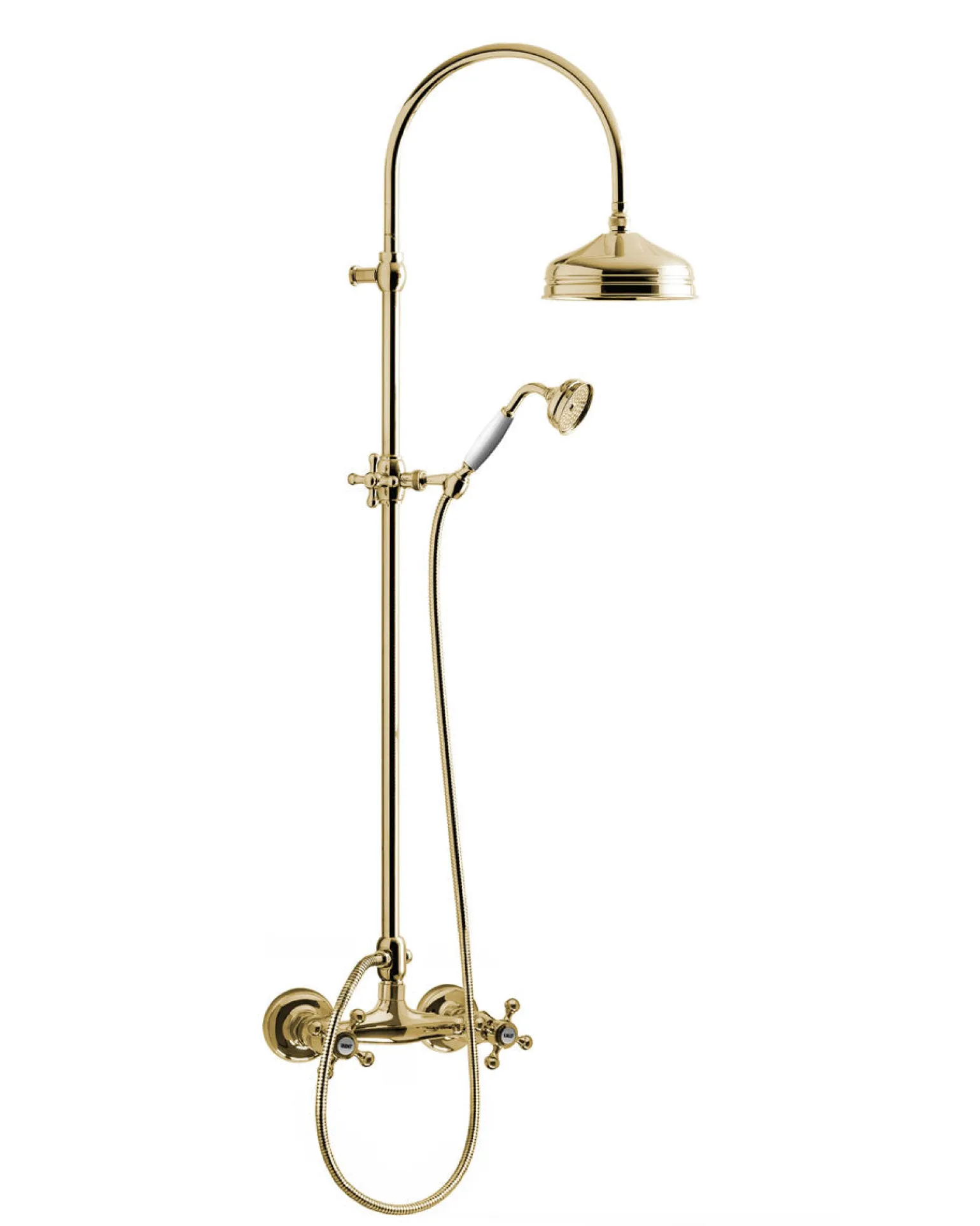 Duschset - Kensington retro gammaldags blandare, guld
