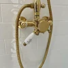 Duschset - Kensington retro med termostatblandare, mässing