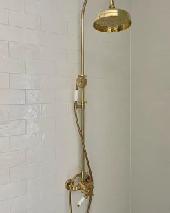 Duschset - Kensington retro med termostatblandare, mässing