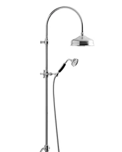 Duschset - Kensington retro utan blandare, krom med svarta handtag