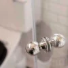Duschväggshandtag - Dubbelknopp nickel