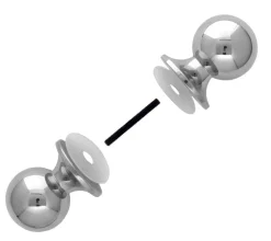 Duschväggshandtag - Dubbelknopp nickel