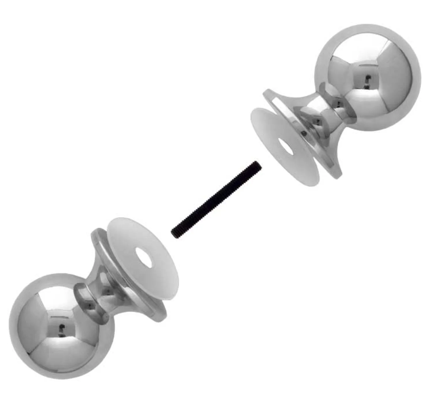Duschväggshandtag - Dubbelknopp nickel