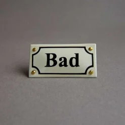 Emaljskylt - Bad vit/svart