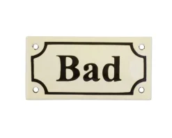 Emaljskylt - Bad vit/svart
