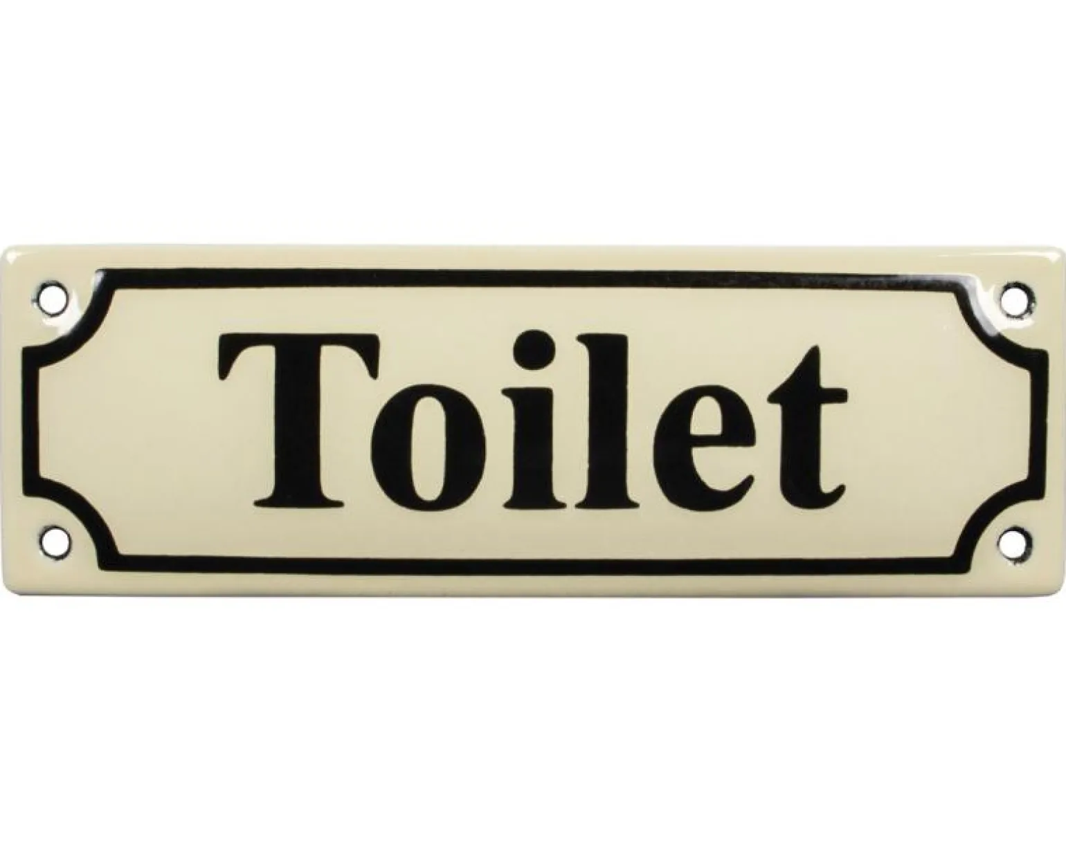 Emaljskylt - Toilet vit/svart