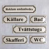 Emaljskylt - WC vit/svart